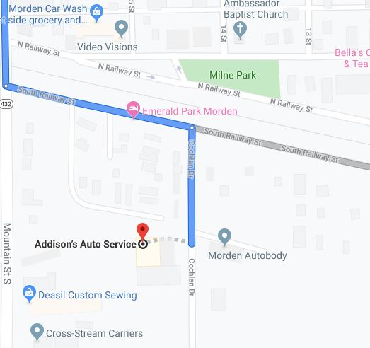 Map to Addison's Auto Service Inc.
